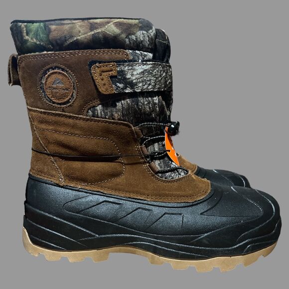 Ozark Trail Men’s Size 13 Snow Boots Mossy Oak Camo Brown Suede Waterproof - Picture 6 of 10